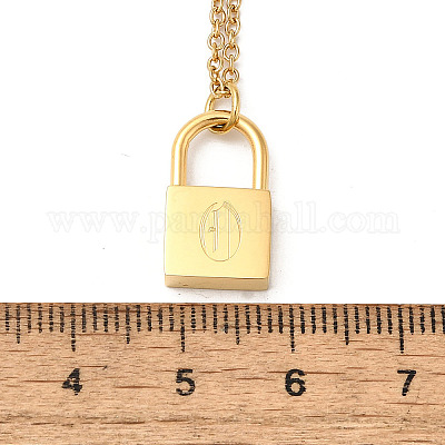 Ожерелья с подвесками из нержавеющей стали 304 Rolo NJEW-S444-01G-15-1