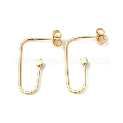 Кубические серьги-гвоздики из латуни EJEW-S280-04G-1