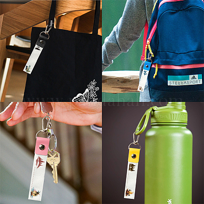 Брелок для ключей из искусственной кожи и хлопка с именным маркером AJEW-WH0514-035-1