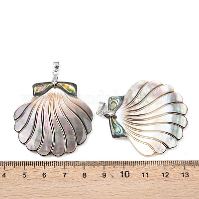 Подвески из натуральной ракушки пауа и черной ракушки-губы KK-C135-10B-1