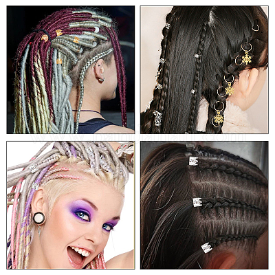 Пластиковые бусины для плетения дредов и алюминиевые бусины для плетения дредов OHAR-NB0001-15-1