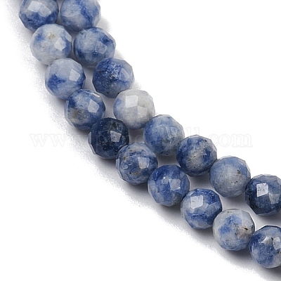 Натуральное синее пятно нитки из бисера яшмы G-A252-A02-4mm-1