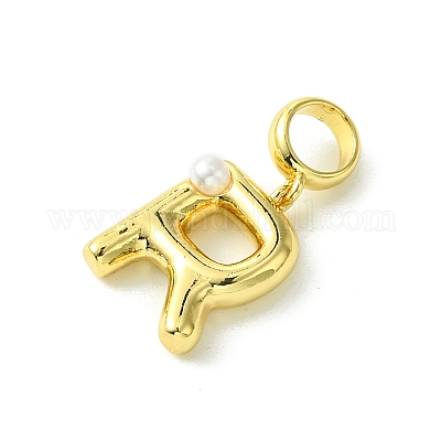 Покрытие стойки латунь с АБС-пластиком жемчуг европейские подвески KK-G501-02R-G-1