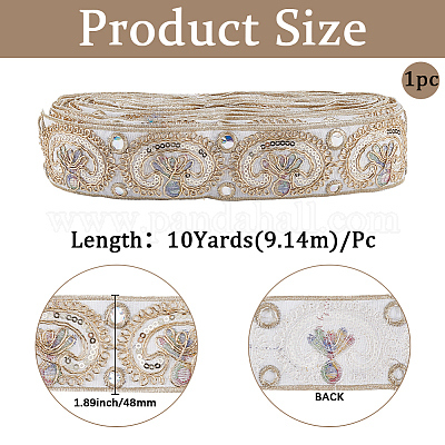 Полиэстеровая лента в этническом стиле для украшения шитья OCOR-WH20007-26E-1
