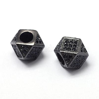 Стойки обшивки латунь кубического циркония бусы ZIRC-S029-01B-1