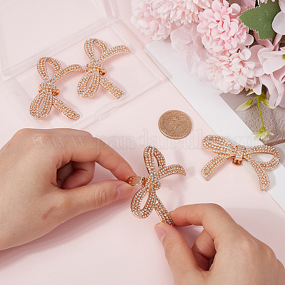 4 шт. украшение для обуви из сплава со стразами AJEW-GF0009-29KCG-1