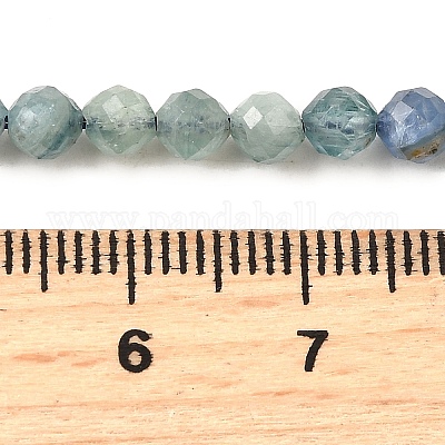 Натуральные нити из кианита / цианита / дистенового бисера G-G259-D04-4mm-1