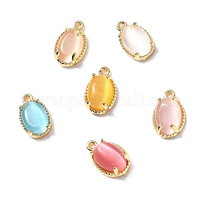 Овальные латунные подвески KK-D024-01G-1