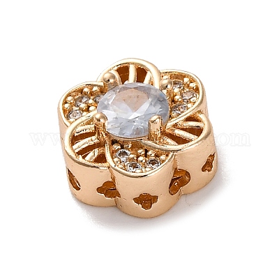 Стойки обшивки латунь микро проложить кубического циркония бусы KK-Z082-11G-1