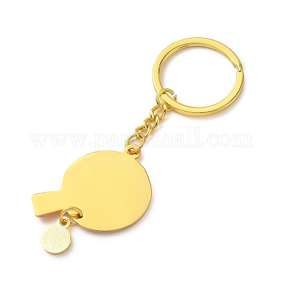 Брелки для настольного тенниса из сплава с эмалью KEYC-I119-01G-01-1