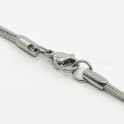 Устойчивое к потускнению мужское квадратное ожерелье из змеиных цепей NJEW-F027-19-1