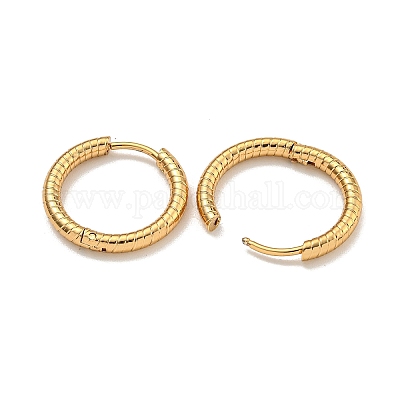 Серьги-кольца Huggie Hoop из нержавеющей стали 202 с вакуумным покрытием PVD и штифтами из нержавеющей стали 304 для женщин EJEW-H003-02G-1