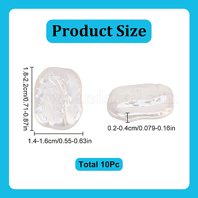 10 шт. нити бусин из натурального жемчуга Кеши PEAR-GO0001-19-1