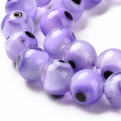 Ручной сглаз бусины круглые пряди из бисера X-LAMP-L055-8mm-21-1