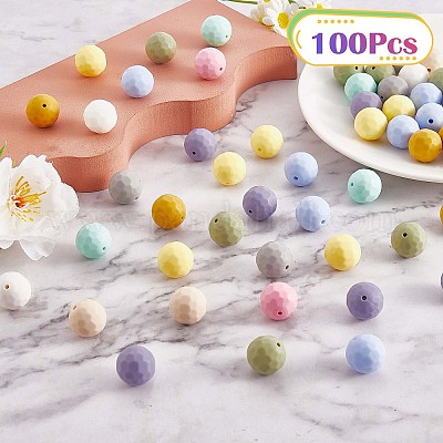 Wholesale 100Pcs Silicone Beads 15mm Multifaceted Round Silicone Beads Bulk  Polygonal Silicone Beads Set for DIY Necklace Bracelet Key Chain Craft  Jewelry Making 