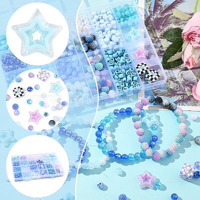 Наборы для самостоятельного изготовления браслетов из акриловых бусин DIY-FS0008-76-1