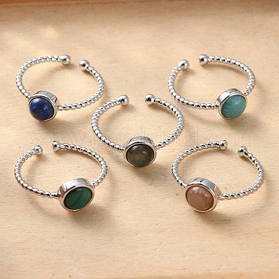 Кольца из натурального драгоценного камня RJEW-I052-01P-1