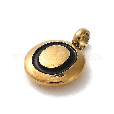 Подвески из нержавеющей стали 304 с черной эмалью STAS-R009-01G-O-1