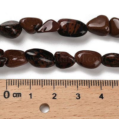 Натурального красного дерева обсидиана бисер нитей G-P497-01E-87-1