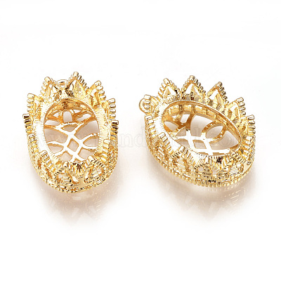 Латунные подвески кабошон с открытой спиной KK-R058-146G-1