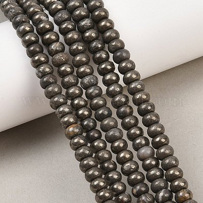 Природного пирита бисер нитей&nbsp;G-L647-D07-4x6mm-1