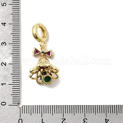Латунь микропейв кубический цирконий европейские подвески с подвесками KK-L258-07G-02-1