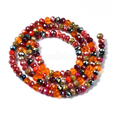 Chapelets de perles en verre électroplaqué&nbsp;EGLA-T020-12C-1