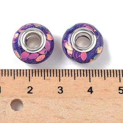 Прозрачные европейские бусины-рондель из смолы RESI-S023-34-1