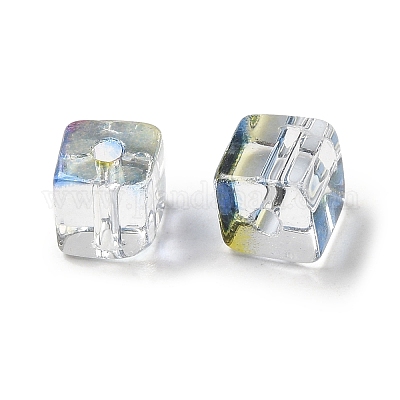 Двухцветные прозрачные стеклянные бусины GLAA-NH0001-03G-1