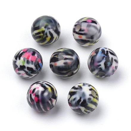 Perles acryliques imprimés opaques MACR-S271-10mm-17-1