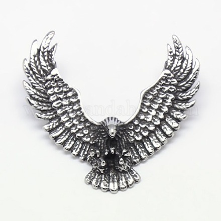 Fashionable Retro 304 Stainless Steel Eagle Slide Charms STAS-R054-01-1