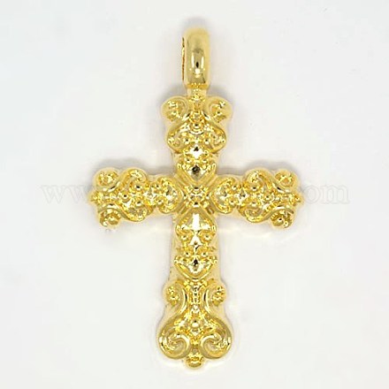 Religious Jewelry Findings Alloy Cross Pendants PALLOY-M001-02G-NF-1