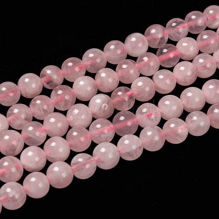Madagascar natural rosa de bolas de cuarzo Strads G-D655-8mm-1
