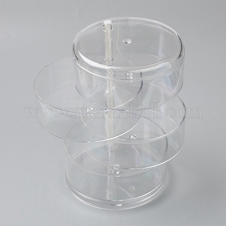 Поворотный однослойный пластиковый ящик для хранения ювелирных изделий AJEW-H109-01-1