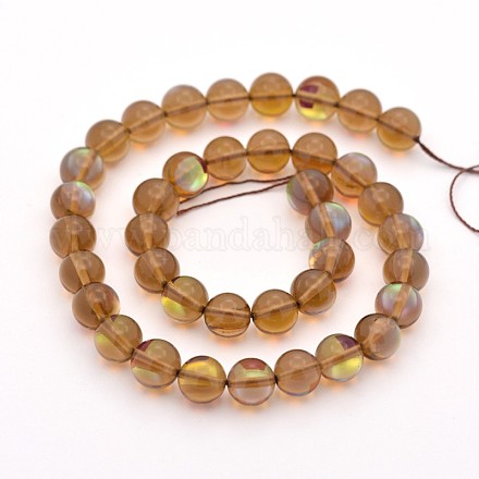 Round Synthetic Moonstone Beads Strands G-M210-10mm-04-1