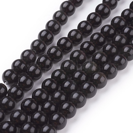 Perles en obsidienne naturelle X-G-G099-6mm-24-1