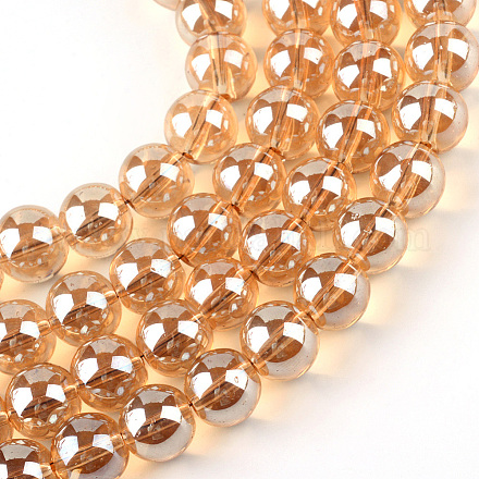Electroplate Glass Beads Strands EGLA-Q062-4mm-A12-1