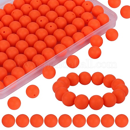 80Pcs Round Silicone Focal Beads SIL-SZ0001-24-20-1