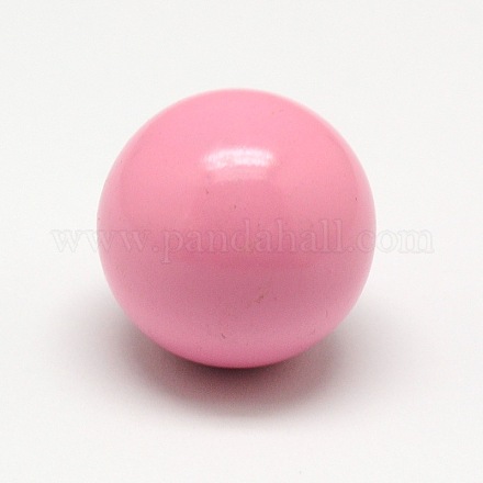 Perles en laiton peintes rondes de bombe sans perforation KK-D341-08-1