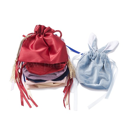Bolsas de satén con bolsas de regalo de joyería con cordón ABAG-XCP0001-07-1