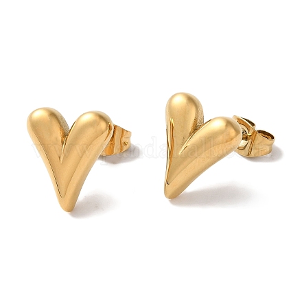 Серьги-гвоздики из нержавеющей стали 304 с ионным покрытием (IP) для женщин EJEW-L287-039G-1