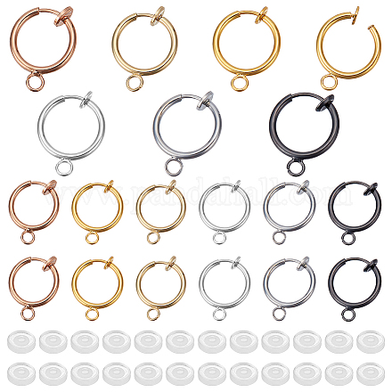 PandaHall 36pcs Brass Clip-on Earring Converters FIND-PH0006-40-1