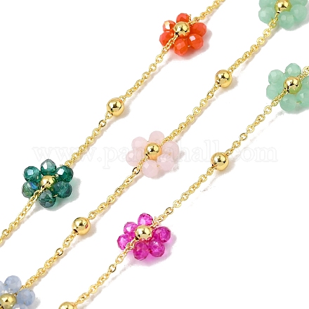 Латунные цепочки с цветочными звеньями CHC-H114-09G-1