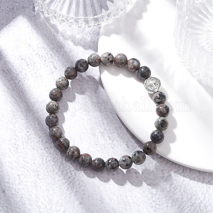 Браслеты из натуральных флуоресцентных бусин сиенита для женщин и мужчин BJEW-JB12371-1