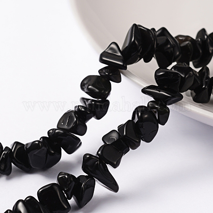 Natürlichen Obsidian Chip Bead Stränge X-F079-1