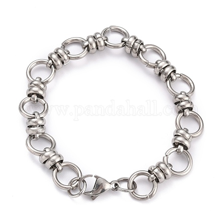 Bracelets avec chaîne de lien en 304 acier inoxydable X-BJEW-Z011-10P-1