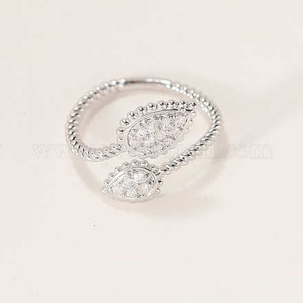 Кольца-манжеты из латуни с микро-паве и прозрачным цирконием для женщин TW6917-1-1