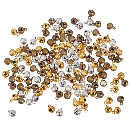 300 шт. 3-х цветные латунные подвески-колокольчики KK-FH0007-63-1