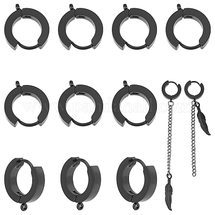 Unicraftale 10pcs 304 accessoires de boucles d'oreilles créoles huggie en acier inoxydable STAS-UN0034-56-1