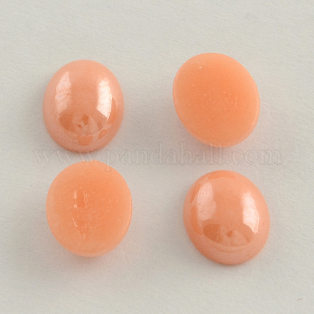 Pearlized Plated Opaque Glass Cabochons PORC-S804-8x10-20-1